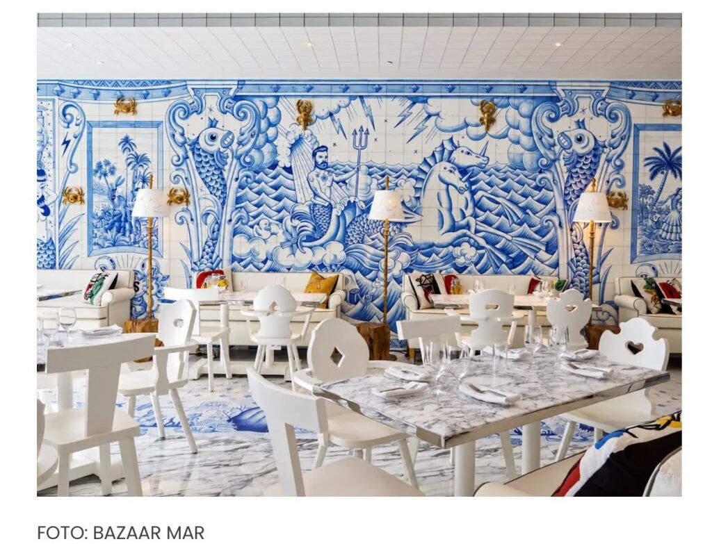 Un dibujo acaba convertido en un mural cerámico de un restaurante del chef José Andrés: así se lleva una ilustración del papel al interiorismo